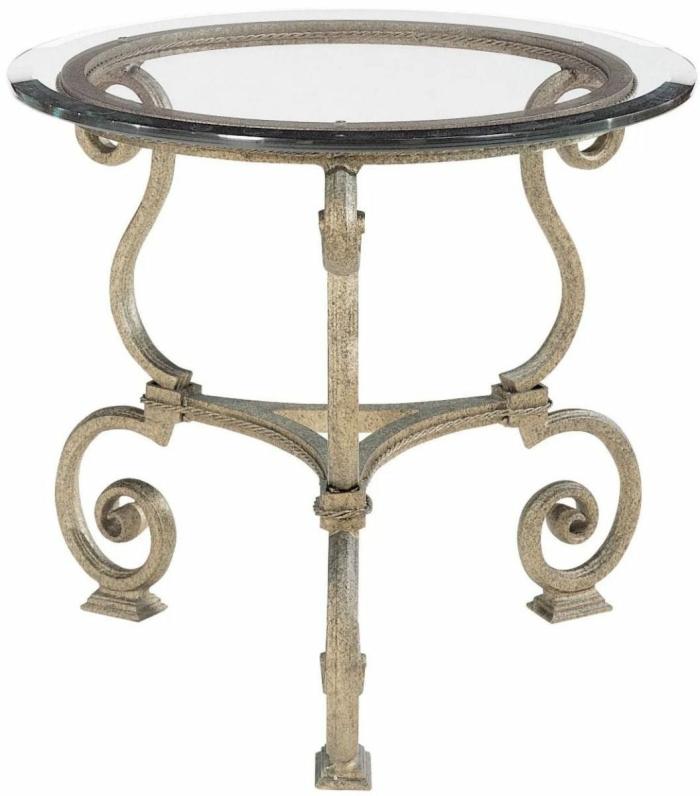 Solano Round Lamp Table Glass Top And Base Accent Tables