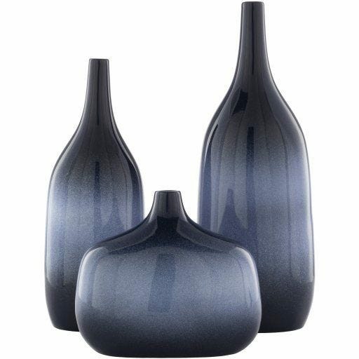 Sparta Outdoor Vase – Set Of 3 – Navy Accents & Decor