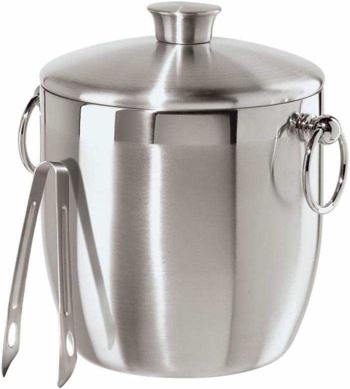 Stainless Steel Ice Bucket With Tongs 3Qt Bars & Barstools