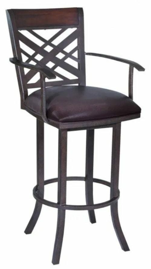 Tulsa Counter Height Bar Stool With Arms – Ford Brown Bar Stools