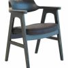 Wagner Chair – Distressed Black With Black Faux Leather Seat Desk Chairs