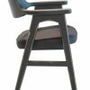 Wagner Chair – Distressed Black With Black Faux Leather Seat Desk Chairs