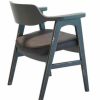 Wagner Chair – Distressed Black With Black Faux Leather Seat Desk Chairs