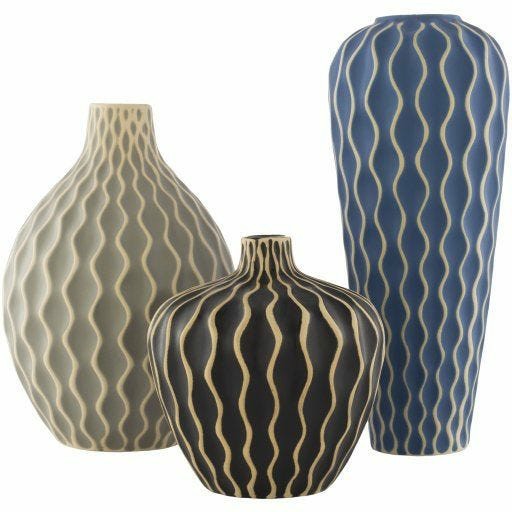 Waves Outdoor Vase – Set Of 3 – Mixed Colors Outdoor