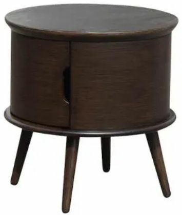 Zoe Round End Table With Drawer Accent Tables