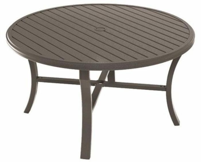 Banchetto 54″ Round Slat Top Table – Graphite Dining & Chat Tables