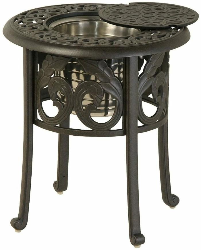 Chateau 20″ Round Ice Bucket Table – Desert Bronze Accent Tables