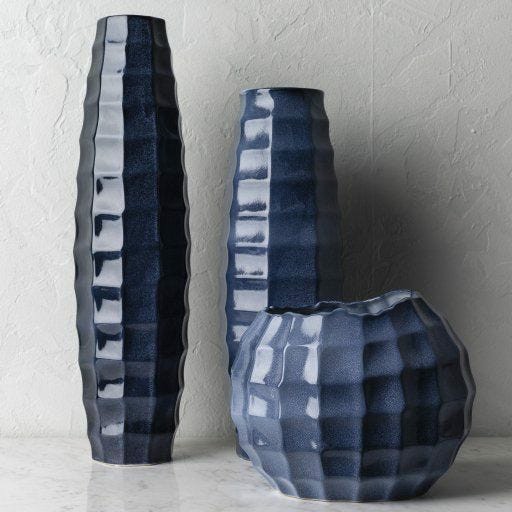 Cirio Outdoor Vase – Set Of 3 – Blue Accents & Decor