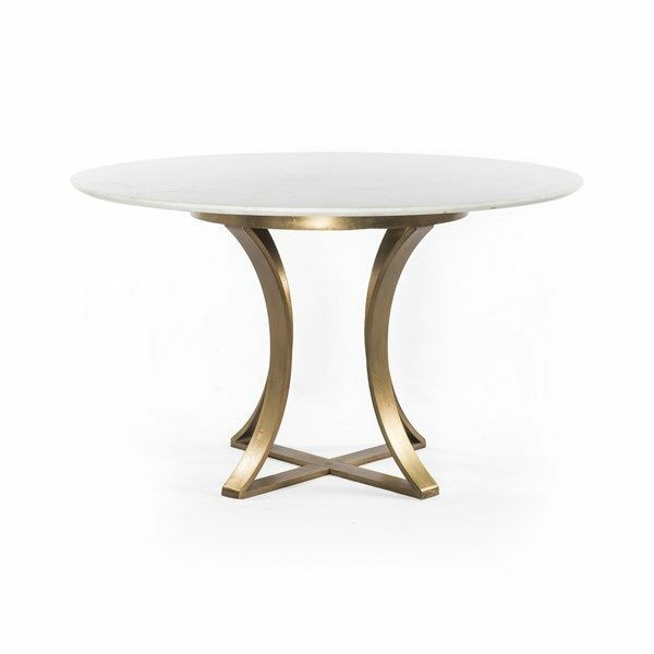 Gage Collection 48″ Round Marble Dining Table Dining & Kitchen