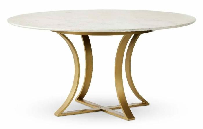 Gage Collection 60″ Round Marble Dining Table Dining & Kitchen