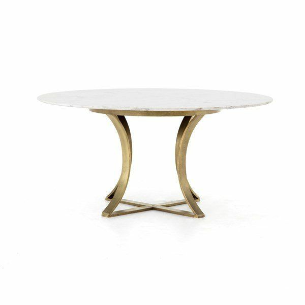 Gage Collection 60″ Round Marble Dining Table Dining & Kitchen