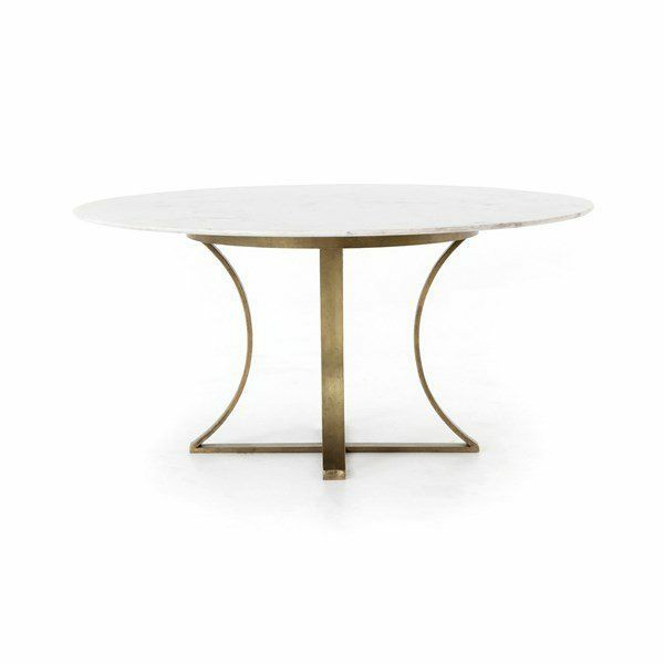 Gage Collection 60″ Round Marble Dining Table Dining & Kitchen