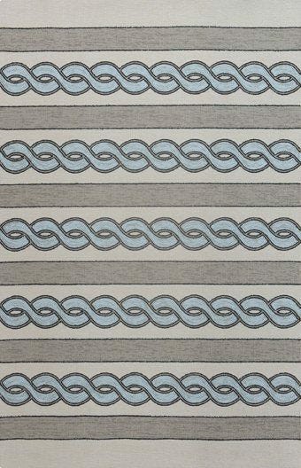 Hamptons 8’X11′ Rug – Ivory/Spa Cable Knit Outdoor