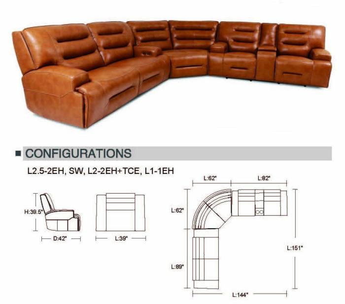 Kemper 3-Piece Power Sectional Furniture