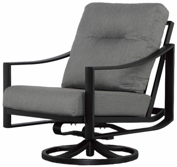 Kenzo Swivel Action Lounger – Obsidian Panama Graphite Lounge Chairs