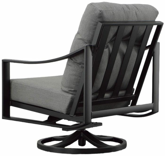 Kenzo Swivel Action Lounger – Obsidian Panama Graphite Lounge Chairs