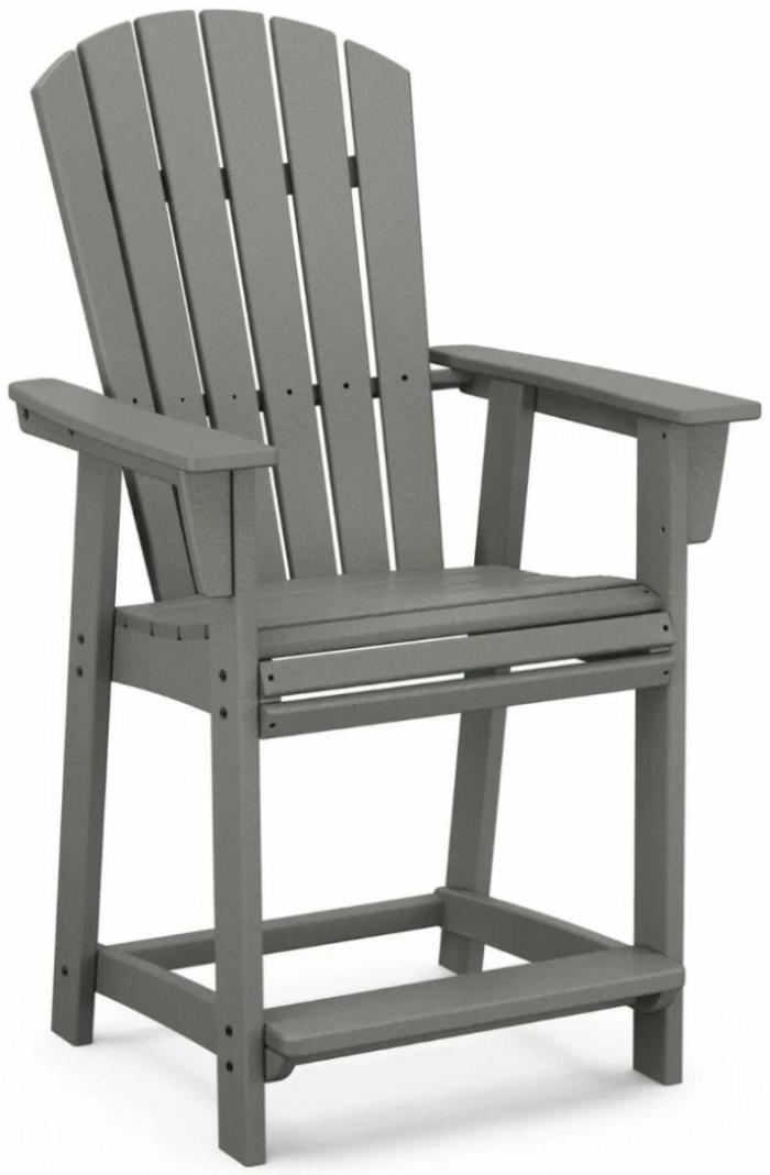 Nautical Curveback Counter Height Chair – Slate Grey Bars & Bar Stools